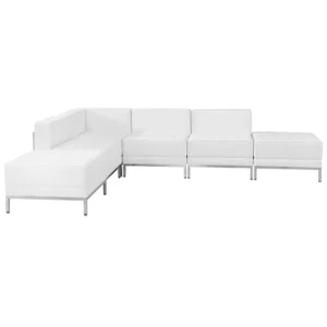 Imagination Melrose White LeatherSoft Sectional Configuration, 6 Pieces