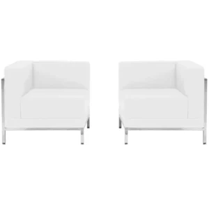 Imagination Melrose White LeatherSoft 2 Piece Corner Chair Set