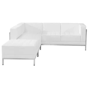 Imagination Melrose White LeatherSoft Sectional Configuration, 3 Pieces