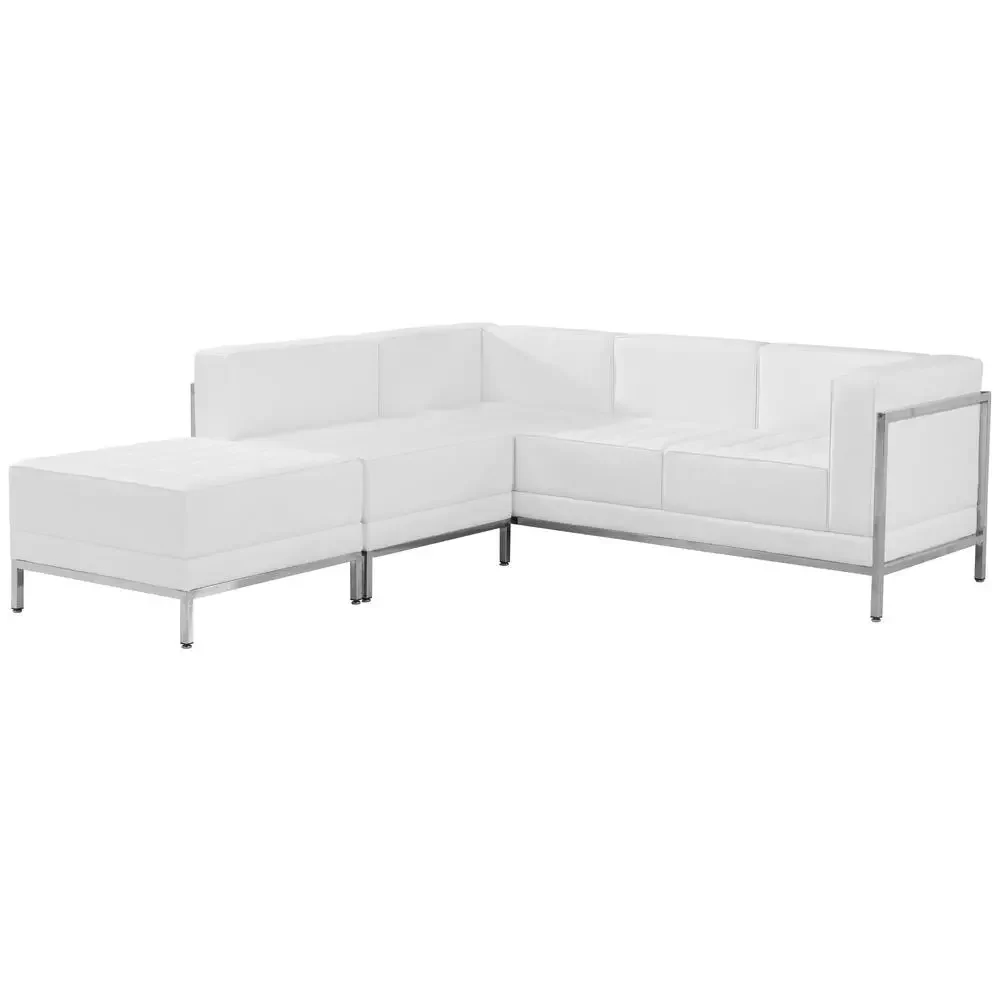 Imagination Melrose White LeatherSoft Sectional Configuration, 3 Pieces