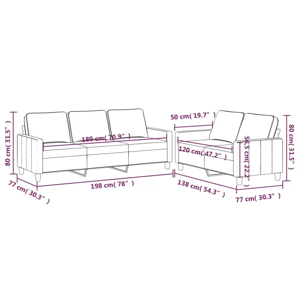 vidaXL Sofa Set Dark Grey