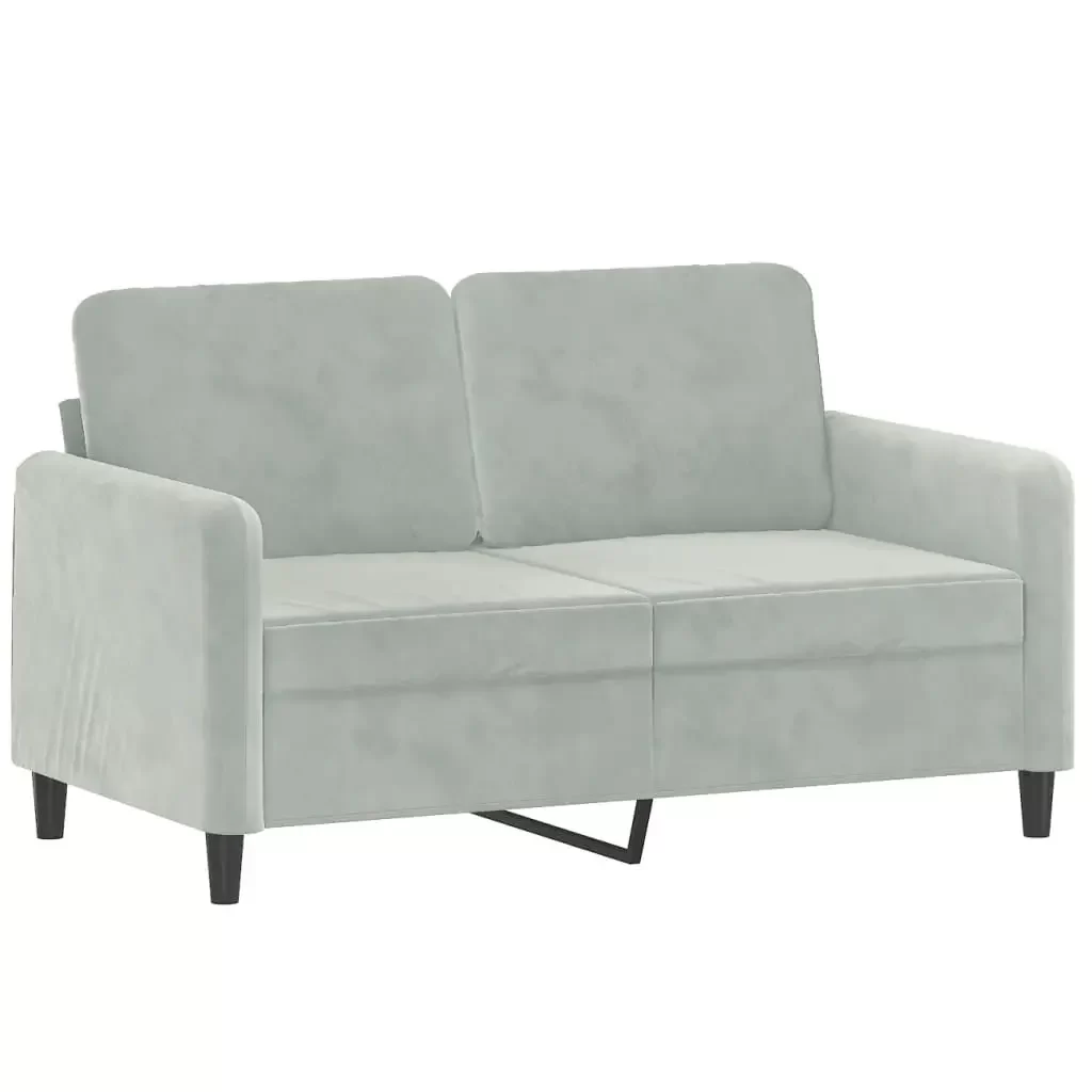 vidaXL Sofa Set Light grey Velvet (100% polyester), Metal, Plywood, Foam