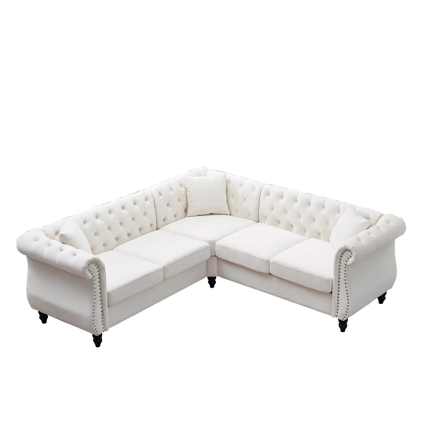 83.5-Inch Oversized Corner Sofa Covers, L-Shaped Sectional Couch, 5-Seater Corner Sofas with 3 Pillows for Living Room, Bedroom, Apartment, Office