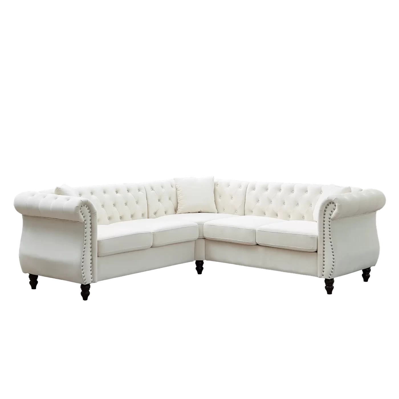 83.5-Inch Oversized Corner Sofa Covers, L-Shaped Sectional Couch, 5-Seater Corner Sofas with 3 Pillows for Living Room, Bedroom, Apartment, Office