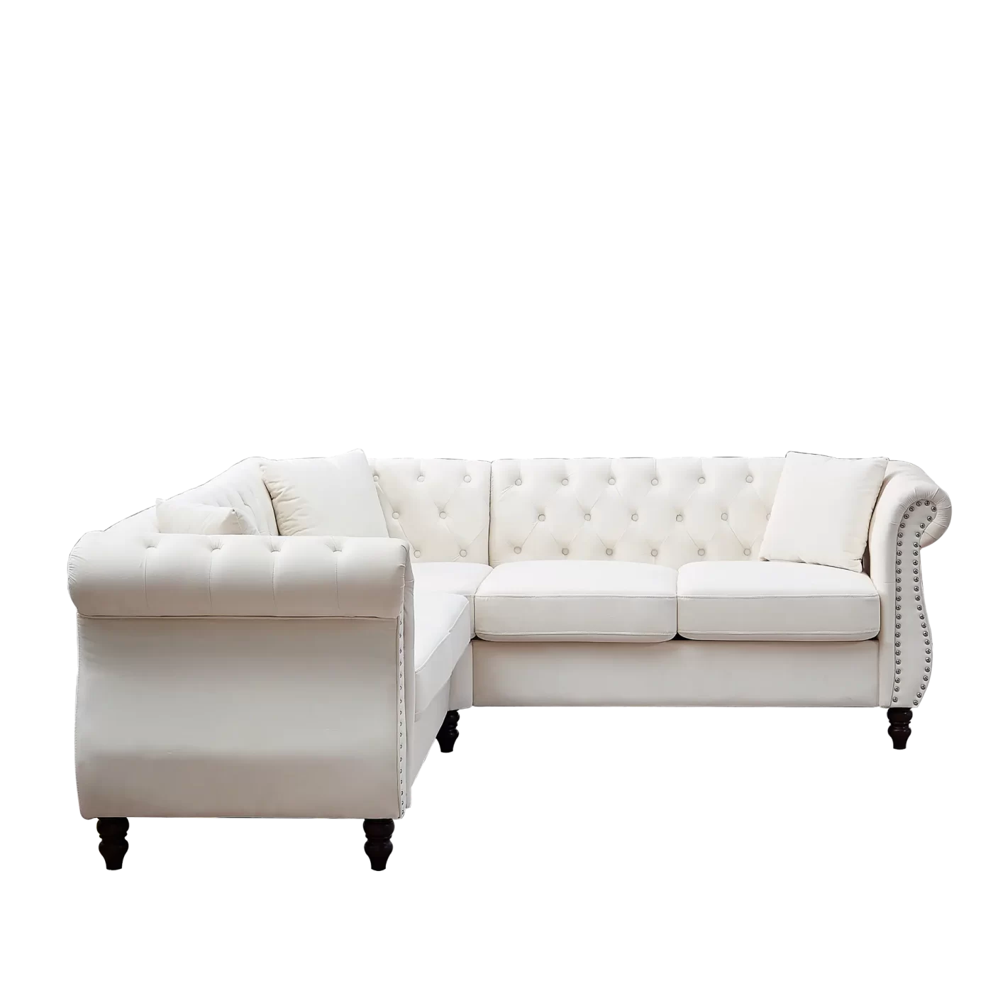 83.5-Inch Oversized Corner Sofa Covers, L-Shaped Sectional Couch, 5-Seater Corner Sofas with 3 Pillows for Living Room, Bedroom, Apartment, Office