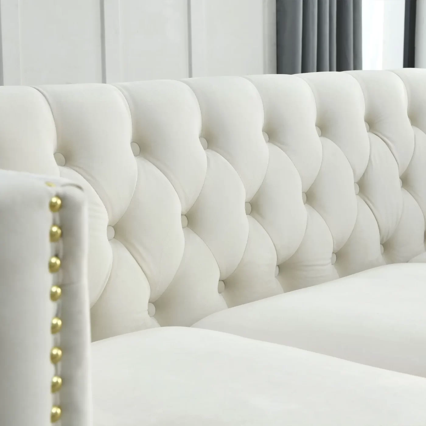 82.2-Inch Velvet Corner Sofa Covers, L-Shaped Sectional Couch, 5-Seater Corner Sofas with 3 Cushions for Living Room, Bedroom, Apartment, Office