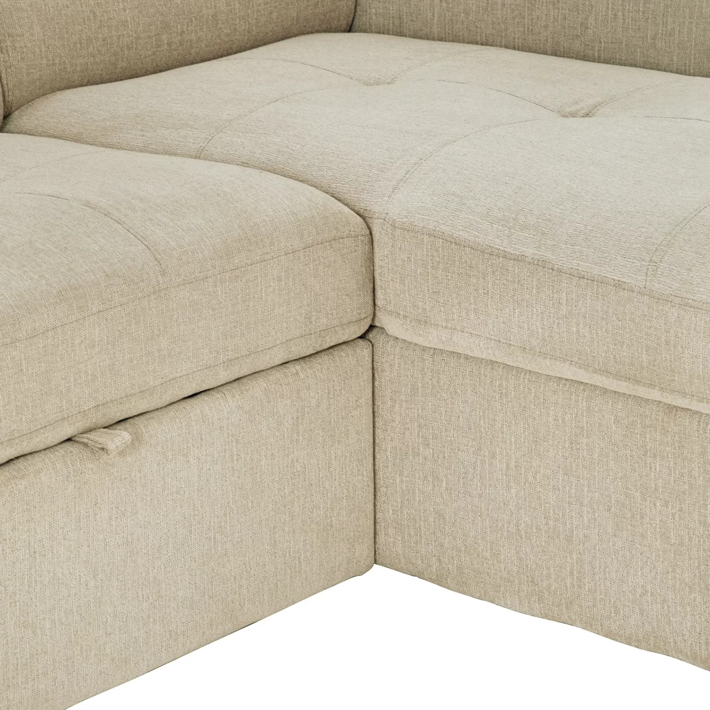 96" Multi-Functional Pull-Out Sofa Bed L-Shape Sectional Sofa with Adjustable Headrest, Wireless Charging, Cup Holders and Hidden Storage for Living Room, Bedroom, Office, Beige