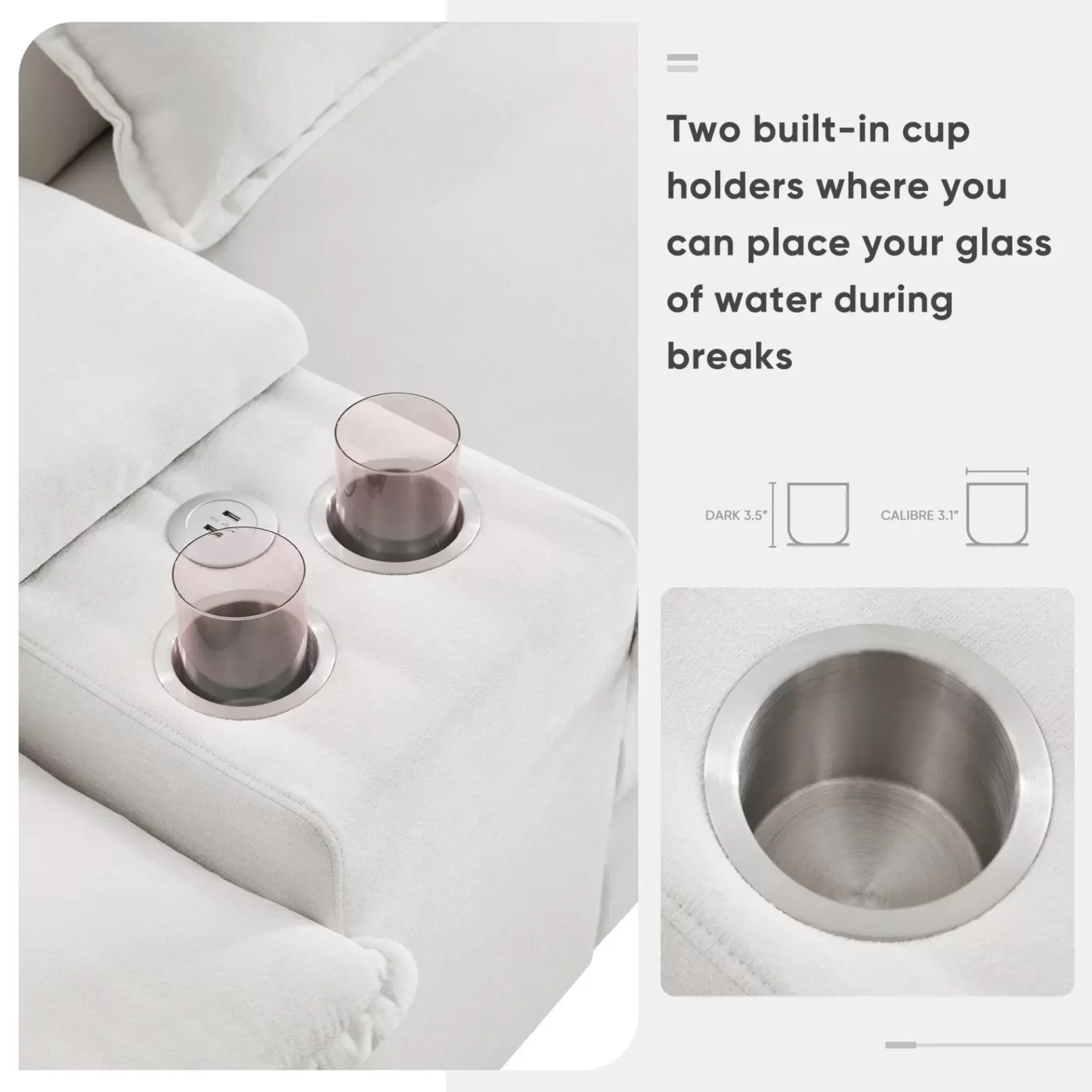 123*55" Modern U-shaped Sofa with Console,Cupholders and USB Ports,6-seat Upholstered Symmetrical Indoor Furniture,Sleeper Couch Set with Chaise for Living Room,Apartment,2 Colors