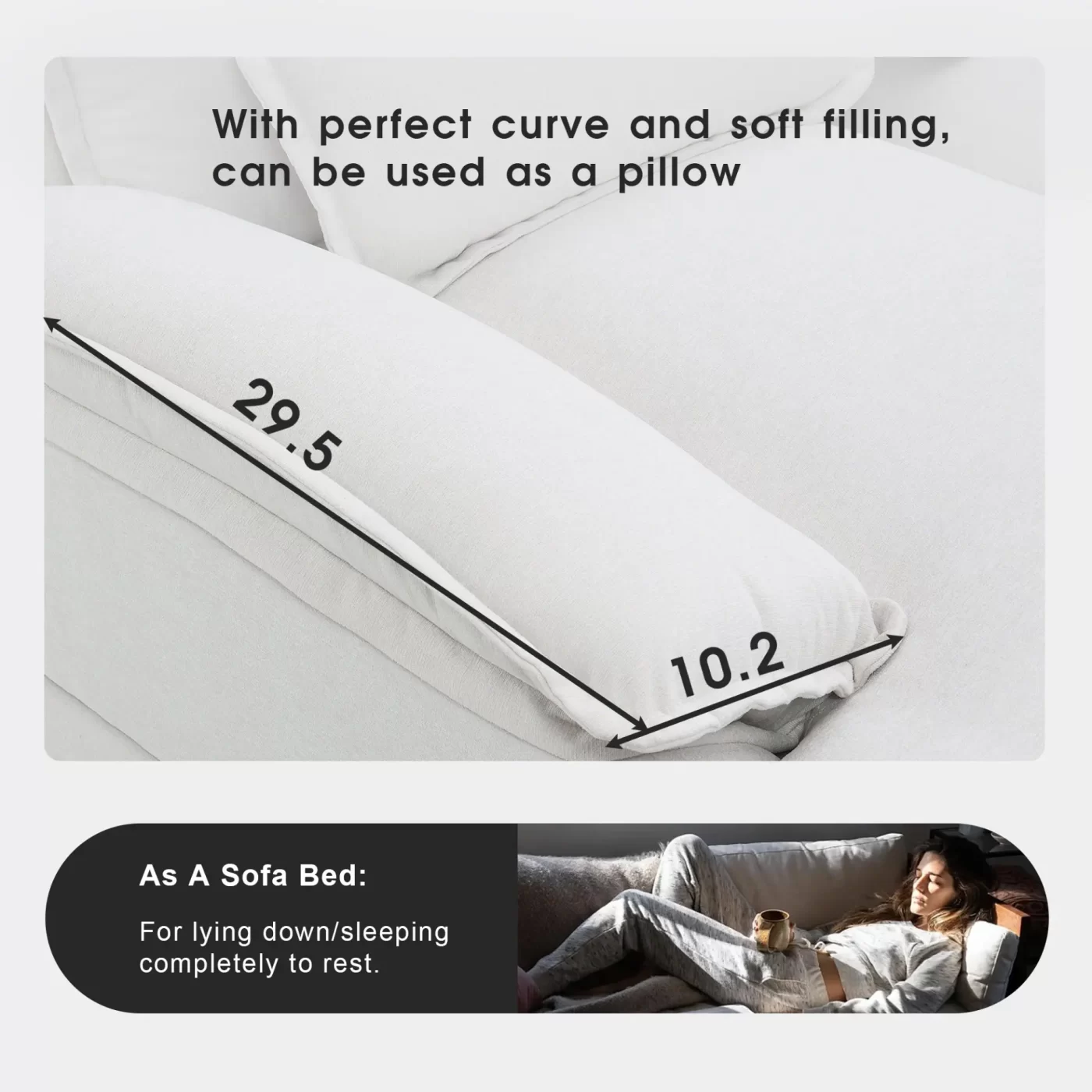 109.8*55.9" Modern U-shaped Sectional Sofa with Waist Pillows,6-seat Upholstered Symmetrical Sofa Furniture,Sleeper Sofa Couch with Chaise Lounge for Living Room,Apartment,2 Color