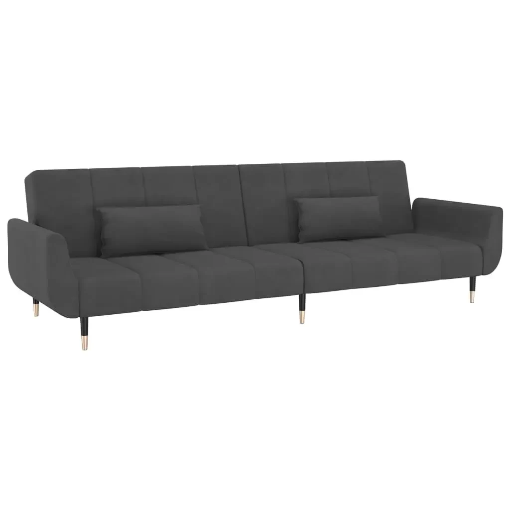 vidaXL Sofa Bed Dark Grey Velvet (100% polyester), wood, metal, foam