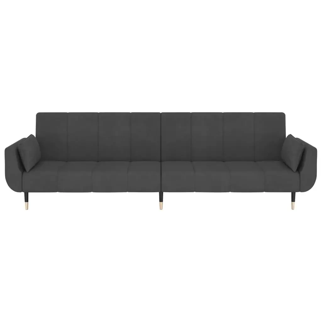 vidaXL Sofa Bed Dark Grey Velvet (100% polyester), wood, metal, foam