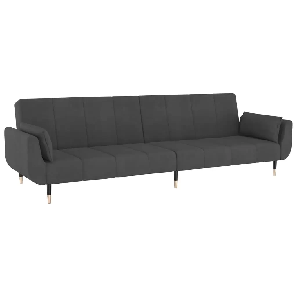 vidaXL Sofa Bed Dark Grey Velvet (100% polyester), wood, metal, foam