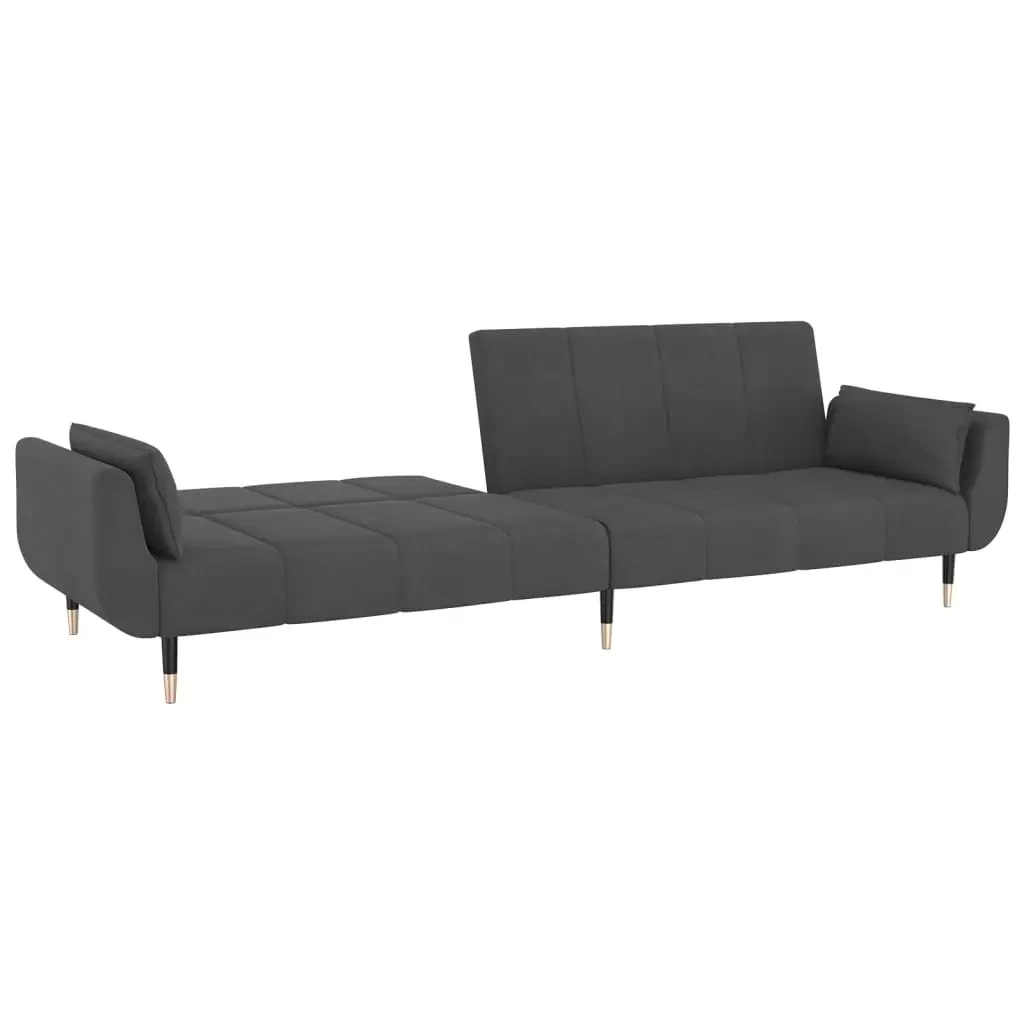 vidaXL Sofa Bed Dark Grey Velvet (100% polyester), wood, metal, foam
