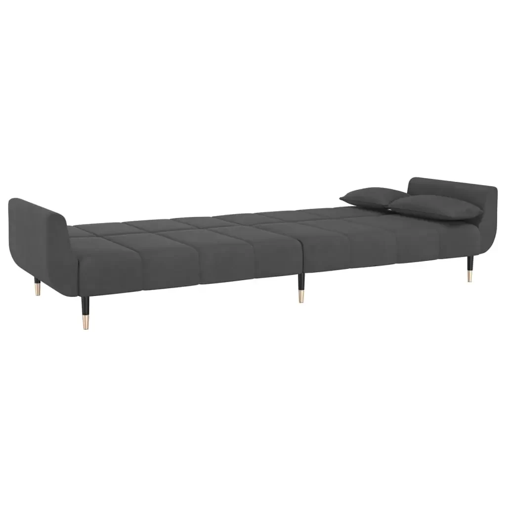 vidaXL Sofa Bed Dark Grey Velvet (100% polyester), wood, metal, foam