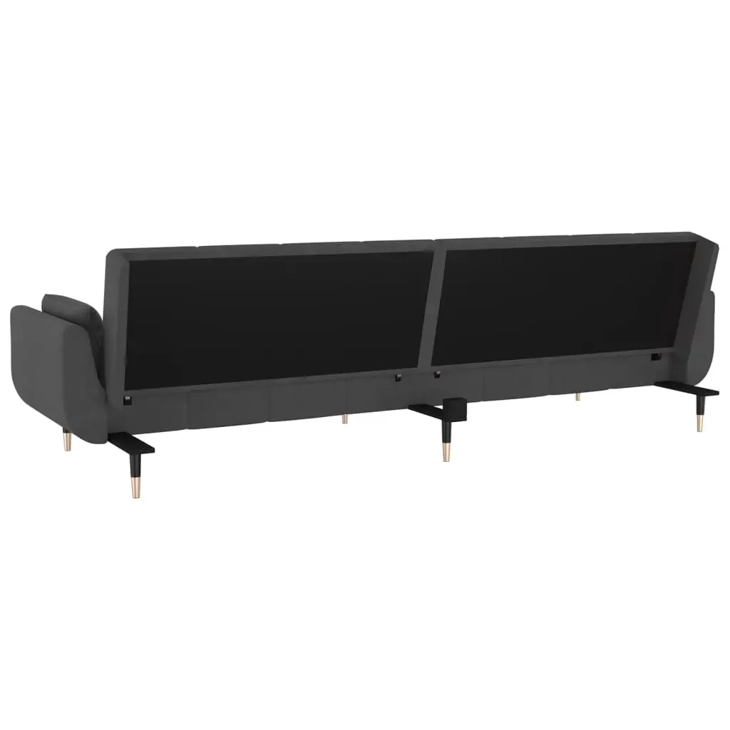 vidaXL Sofa Bed Dark Grey Velvet (100% polyester), wood, metal, foam