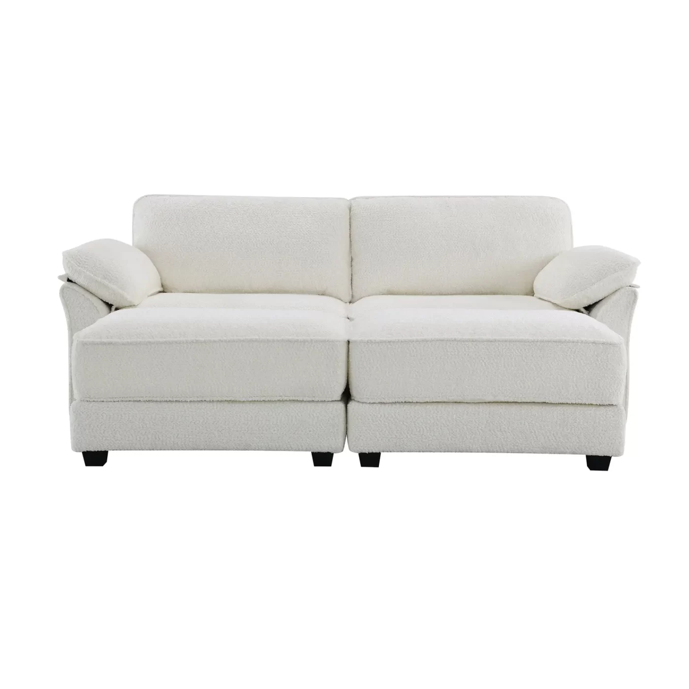 Free Combination Modular Convertible Sectional Sofa Bed Set, 4 Seat Upholstered Sleeper Corner Couch, Deep-Seat Loveseat with Ottoman for Living Room, Office, Apartment,2 Colors