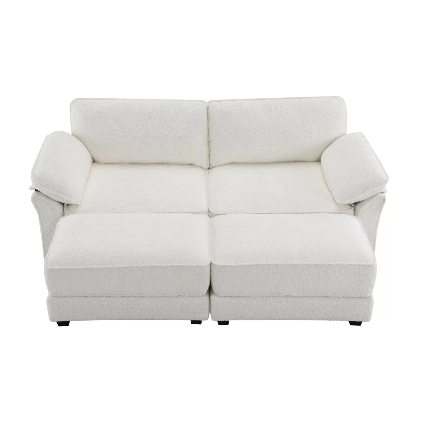 Free Combination Modular Convertible Sectional Sofa Bed Set, 4 Seat Upholstered Sleeper Corner Couch, Deep-Seat Loveseat with Ottoman for Living Room, Office, Apartment,2 Colors