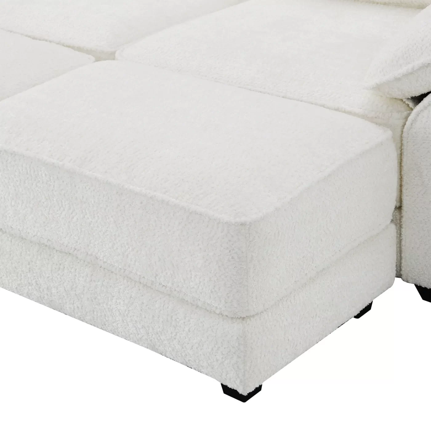 Free Combination Modular Convertible Sectional Sofa Bed Set, 4 Seat Upholstered Sleeper Corner Couch, Deep-Seat Loveseat with Ottoman for Living Room, Office, Apartment,2 Colors