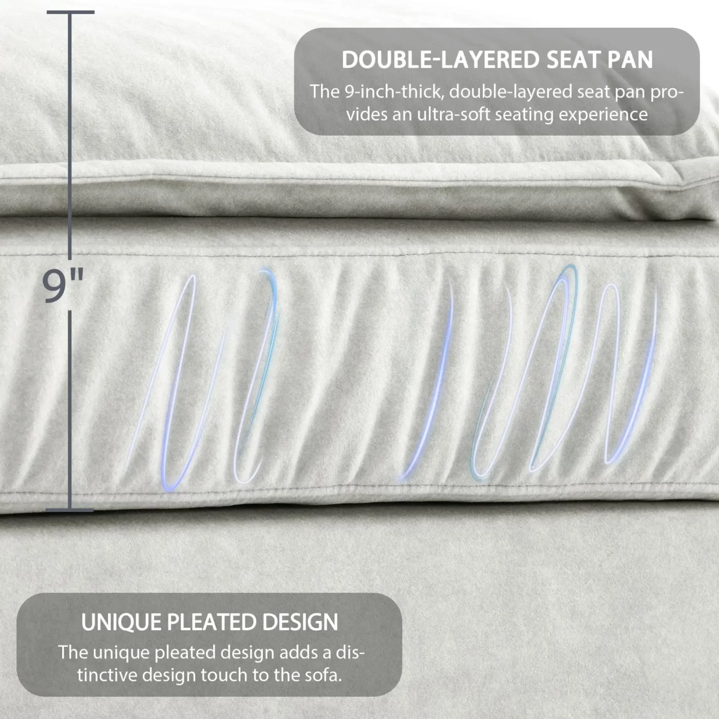 95*66"Oversized Luxury Sectional Sofa with Bentwood Armrests,4 seat Upholstered Indoor Furniture with Double Cushions,L Shape Couch with Ottoman for Living Room,Apartment,3 Colors