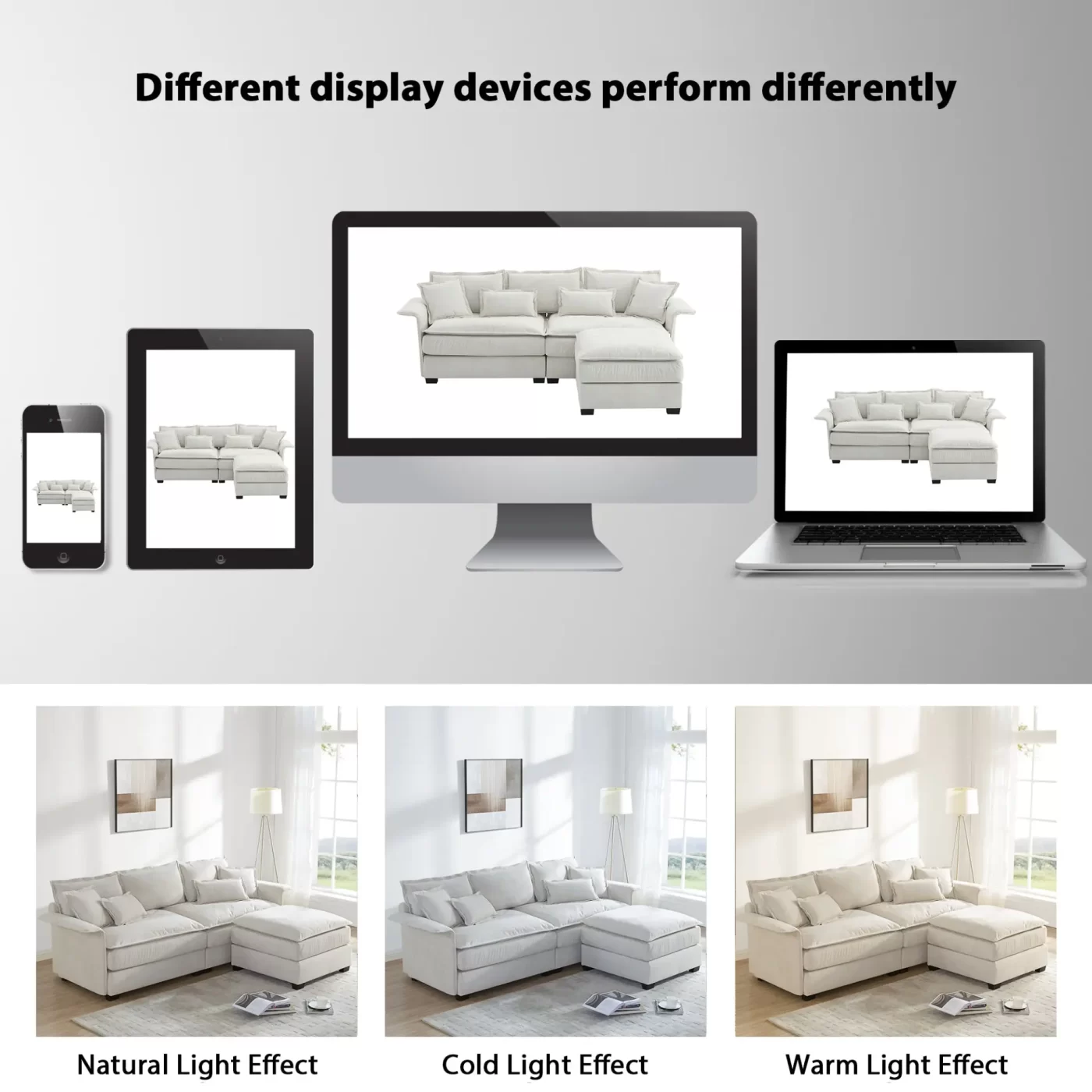 95*66"Oversized Luxury Sectional Sofa with Bentwood Armrests,4 seat Upholstered Indoor Furniture with Double Cushions,L Shape Couch with Ottoman for Living Room,Apartment,3 Colors