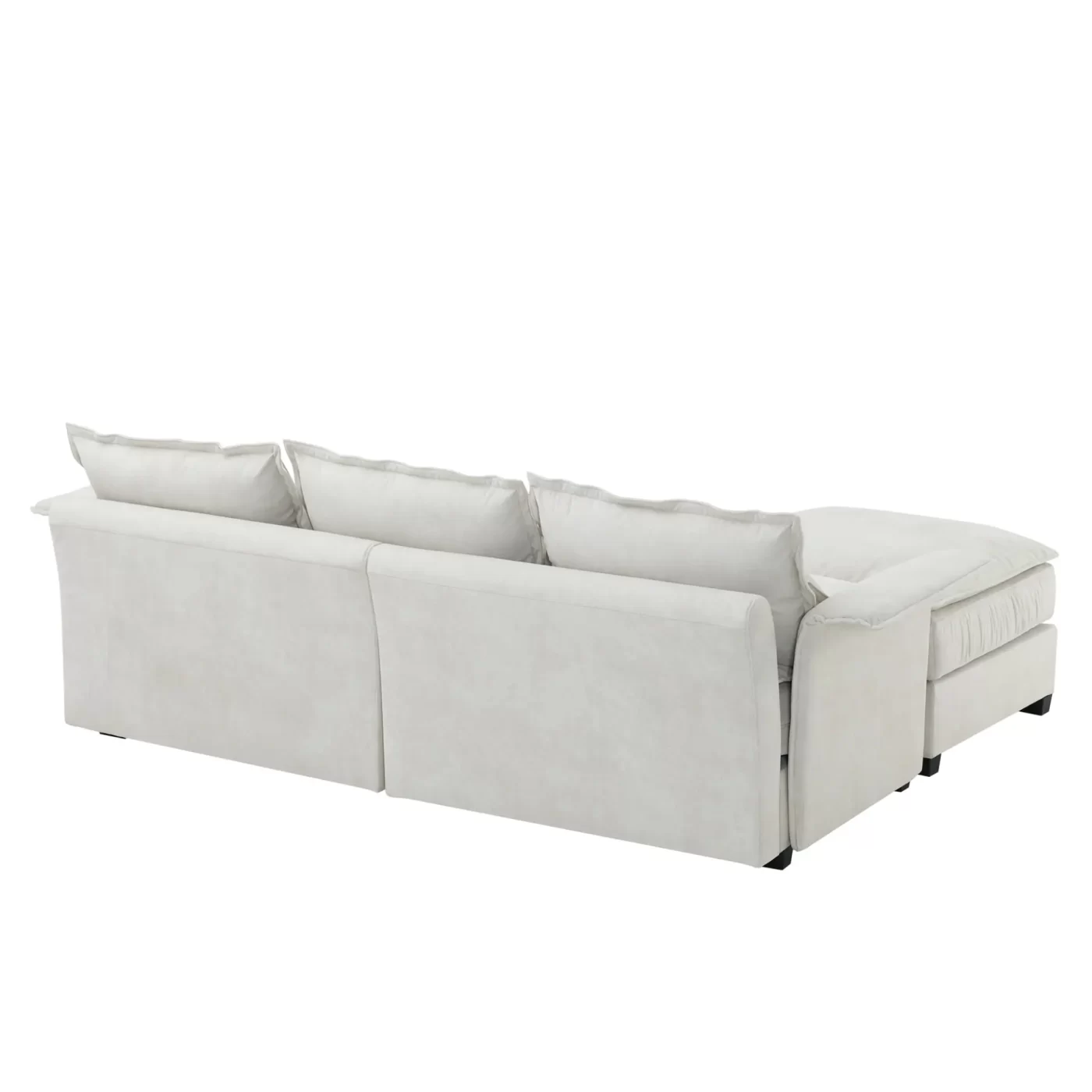 95*66"Oversized Luxury Sectional Sofa with Bentwood Armrests,4 seat Upholstered Indoor Furniture with Double Cushions,L Shape Couch with Ottoman for Living Room,Apartment,3 Colors