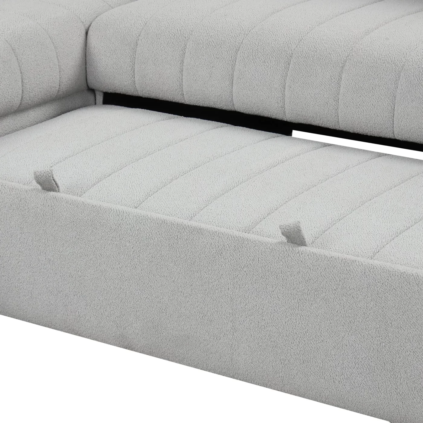 82.6" L-shaped Sectional Pull Out Sofa Bed Sleeper Sofa with Two USB Ports, Two Power Sockets and a Movable Storage Ottoman, Gray