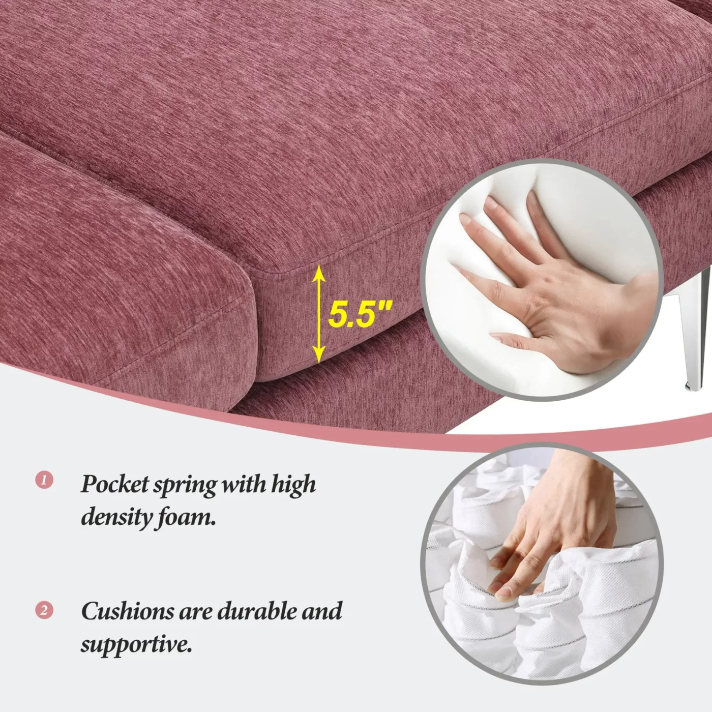 84 "Modern Chenille L-Shaped Sofa with Reversible Lounge,Convertible Sectional Couch Set,4 Seat Indoor Furniture with Reversible Chaise,Fit for Living Room, Apartment(2 Pillows)