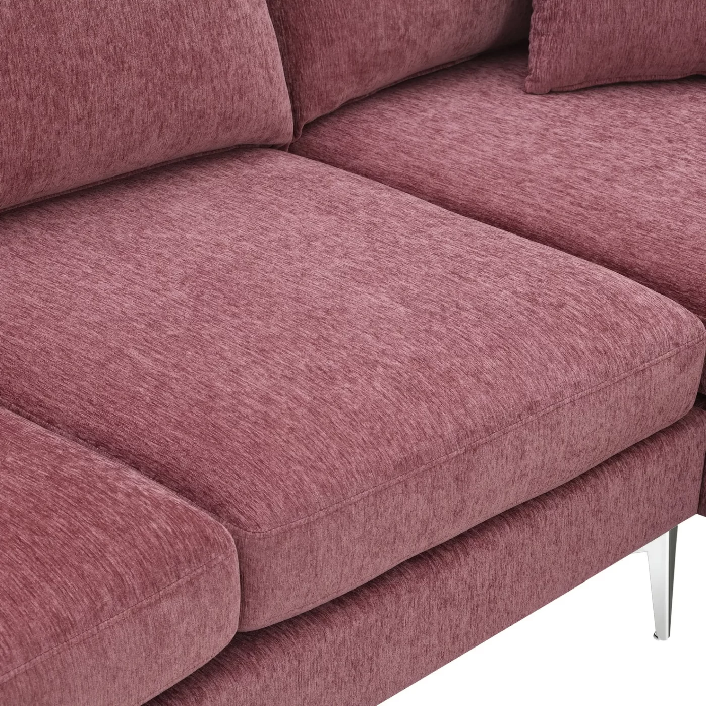 84 "Modern Chenille L-Shaped Sofa with Reversible Lounge,Convertible Sectional Couch Set,4 Seat Indoor Furniture with Reversible Chaise,Fit for Living Room, Apartment(2 Pillows)