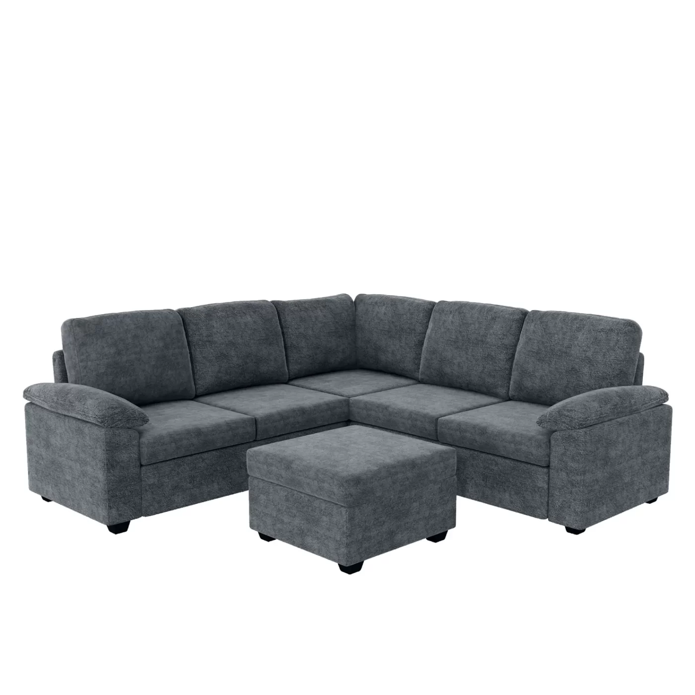 84*84" Modern Velvet Sectional Sofa Set,Large U Shaped Upholstered Corner Couch with Ottoman,Armrest Pillow,6 Seat Indoor Furniture for Living Room,Apartment,Office,2 Colors