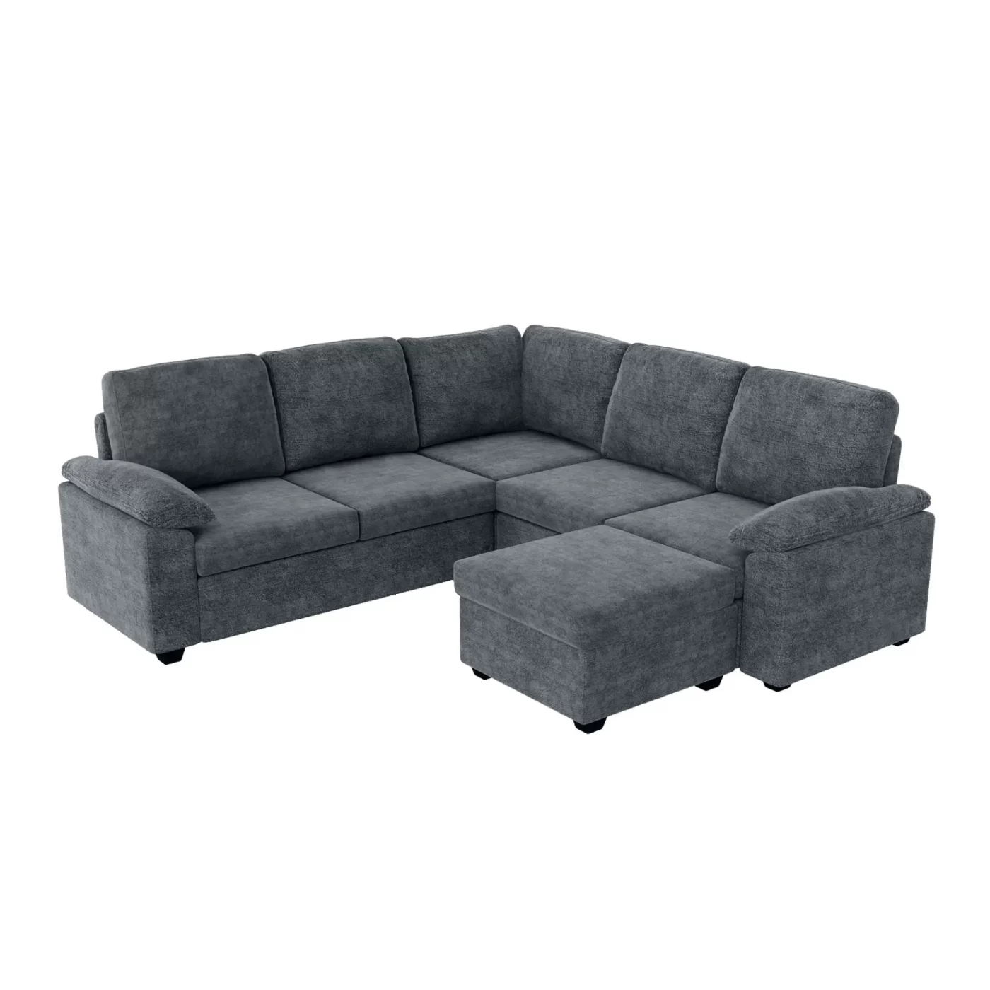 84*84" Modern Velvet Sectional Sofa Set,Large U Shaped Upholstered Corner Couch with Ottoman,Armrest Pillow,6 Seat Indoor Furniture for Living Room,Apartment,Office,2 Colors