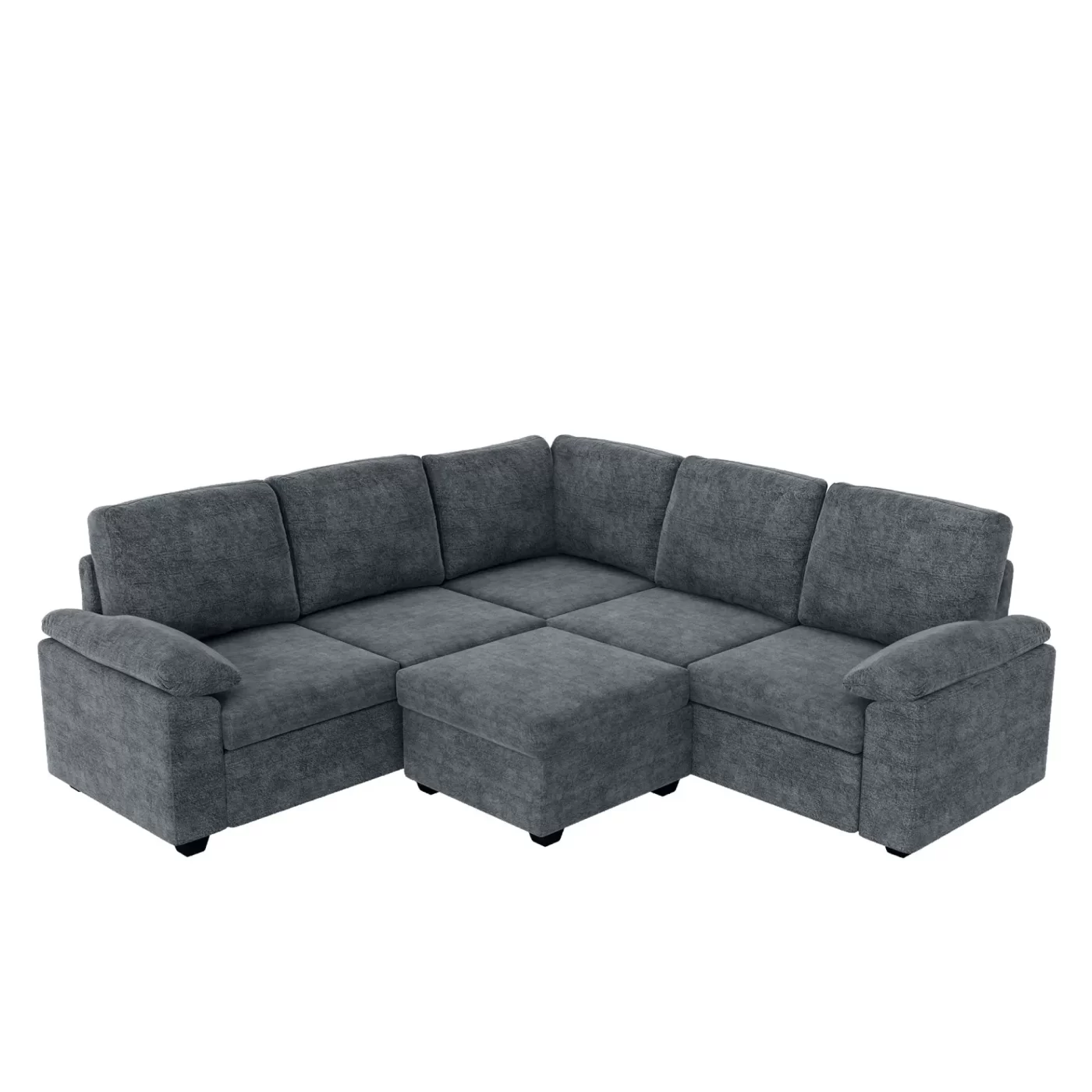 84*84" Modern Velvet Sectional Sofa Set,Large U Shaped Upholstered Corner Couch with Ottoman,Armrest Pillow,6 Seat Indoor Furniture for Living Room,Apartment,Office,2 Colors
