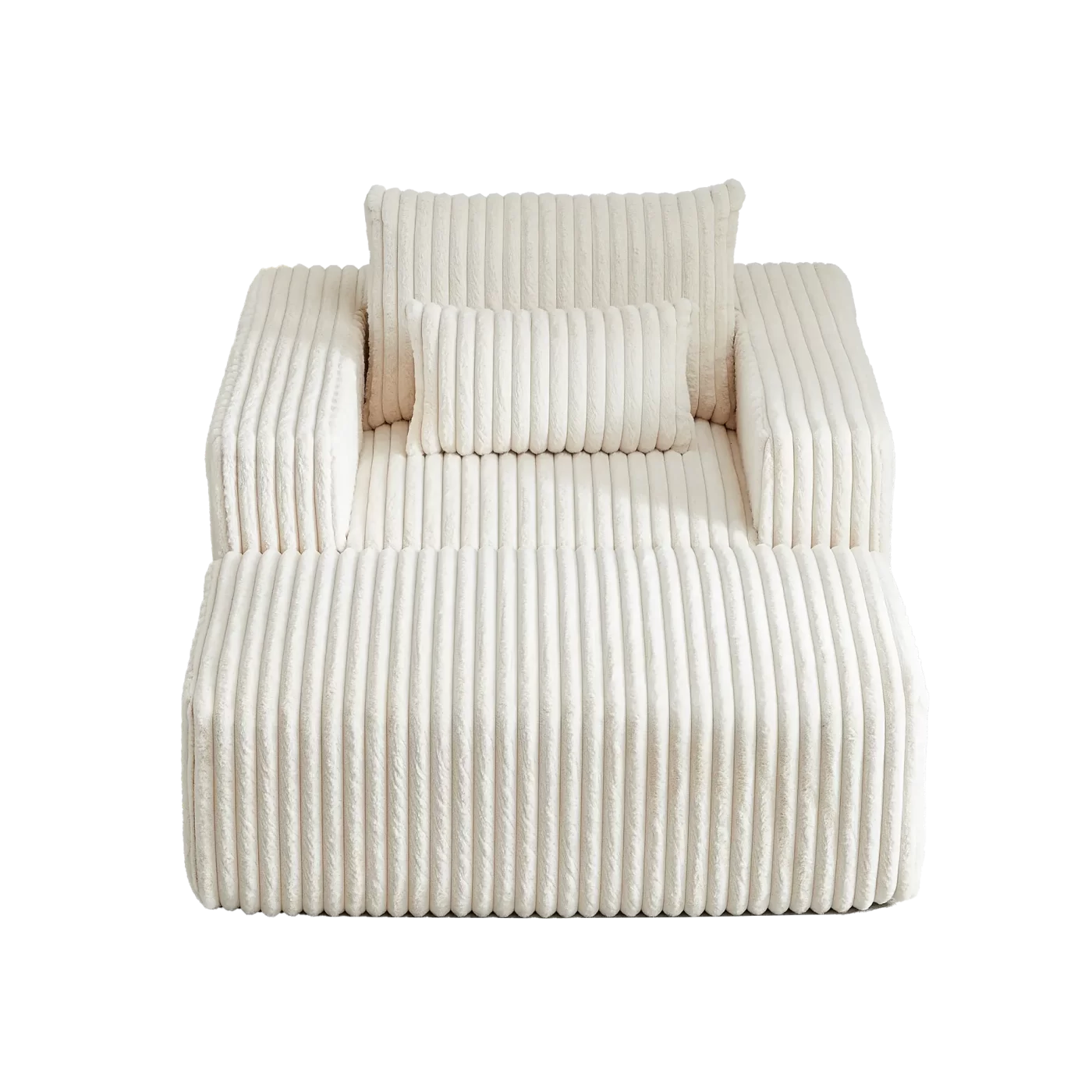 62.5-Inch Corduroy Sponge Sofa Lounge Chair with Removable footrest,No Assembly Required,Fluffy Modern Sleeper Chair for Indoor Living Room Bedroom