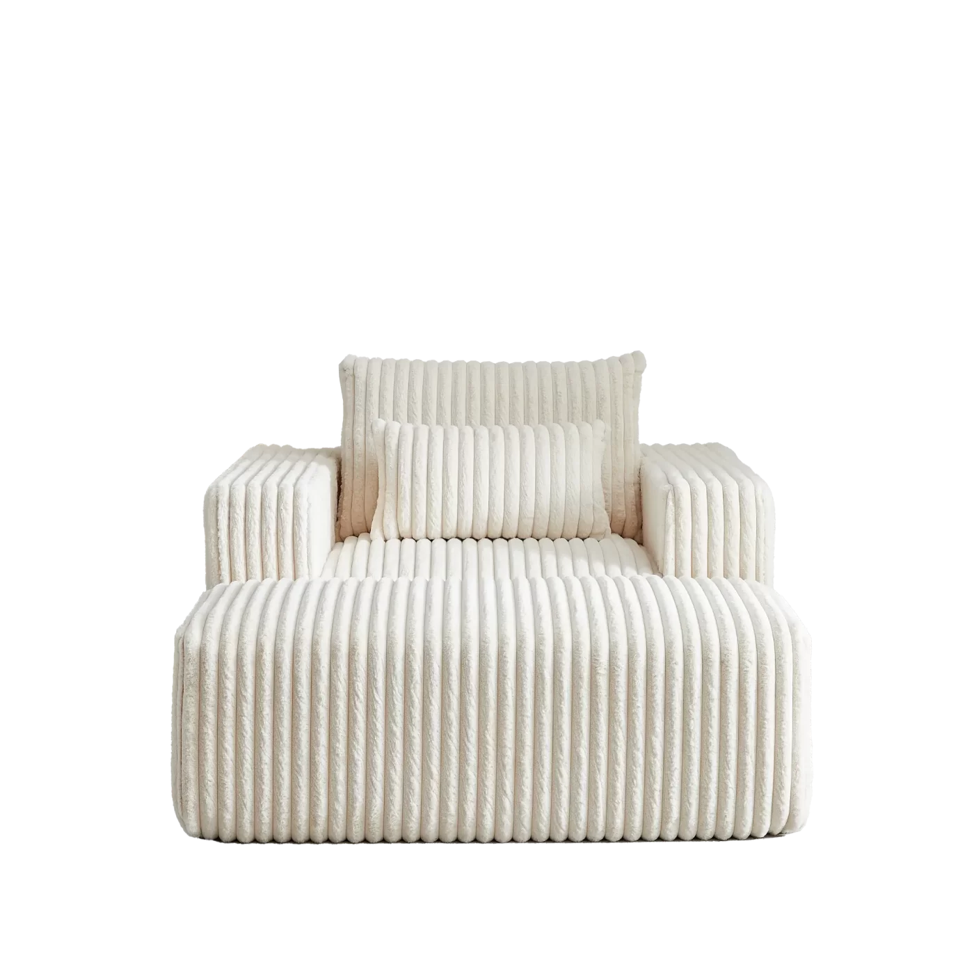 62.5-Inch Corduroy Sponge Sofa Lounge Chair with Removable footrest,No Assembly Required,Fluffy Modern Sleeper Chair for Indoor Living Room Bedroom