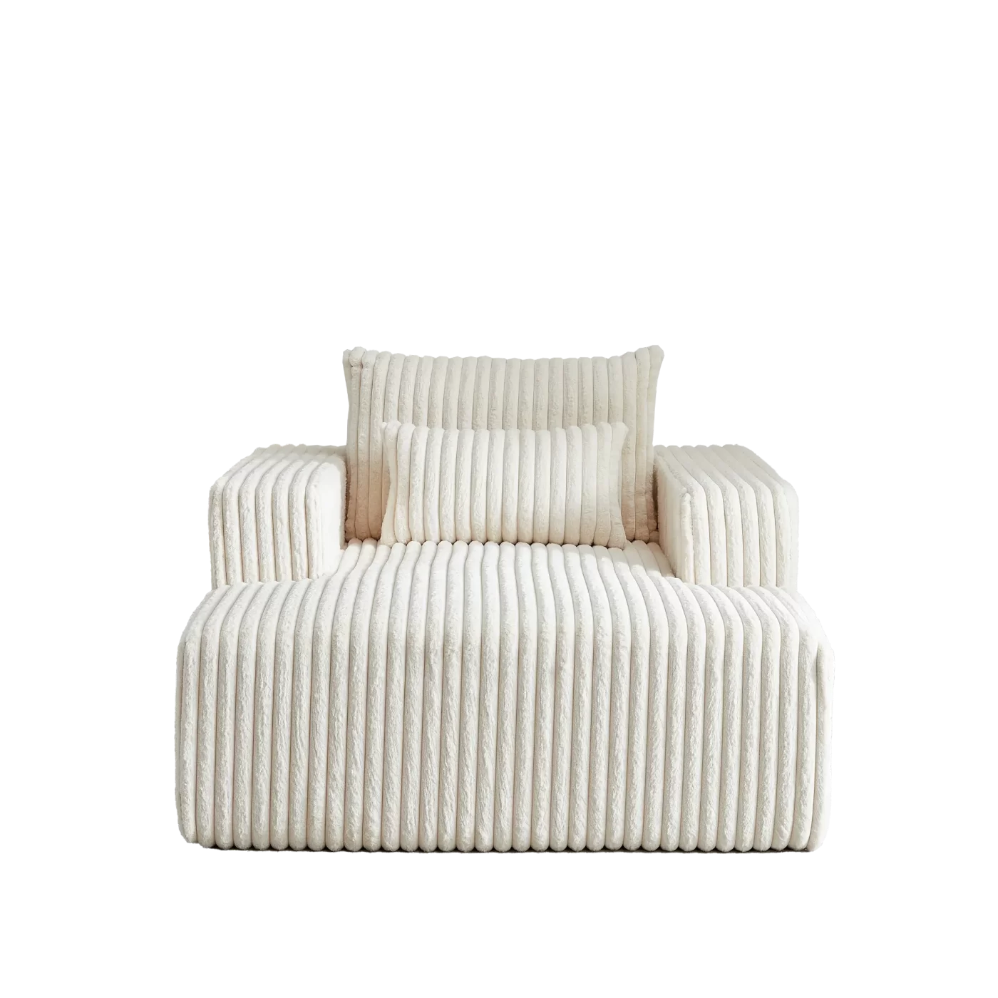 62.5-Inch Corduroy Sponge Sofa Lounge Chair,No Assembly Required,Fluffy Modern Sleeper Chair for Indoor Living Room Bedroom