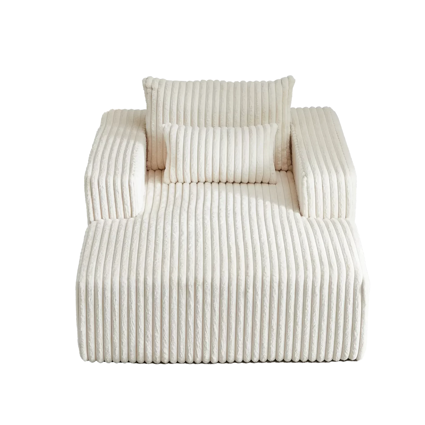 62.5-Inch Corduroy Sponge Sofa Lounge Chair,No Assembly Required,Fluffy Modern Sleeper Chair for Indoor Living Room Bedroom