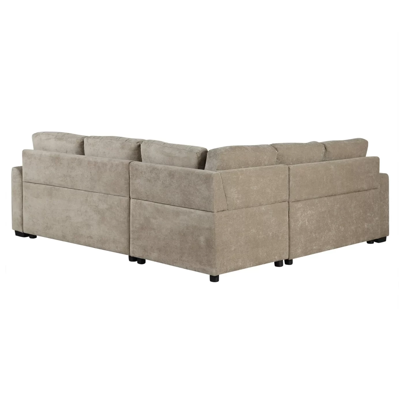 82.6" L-shape Sofa Bed Pull-out Sleeper Sofa with Wheels, USB Ports, Power Sockets for Living Room , Khaki