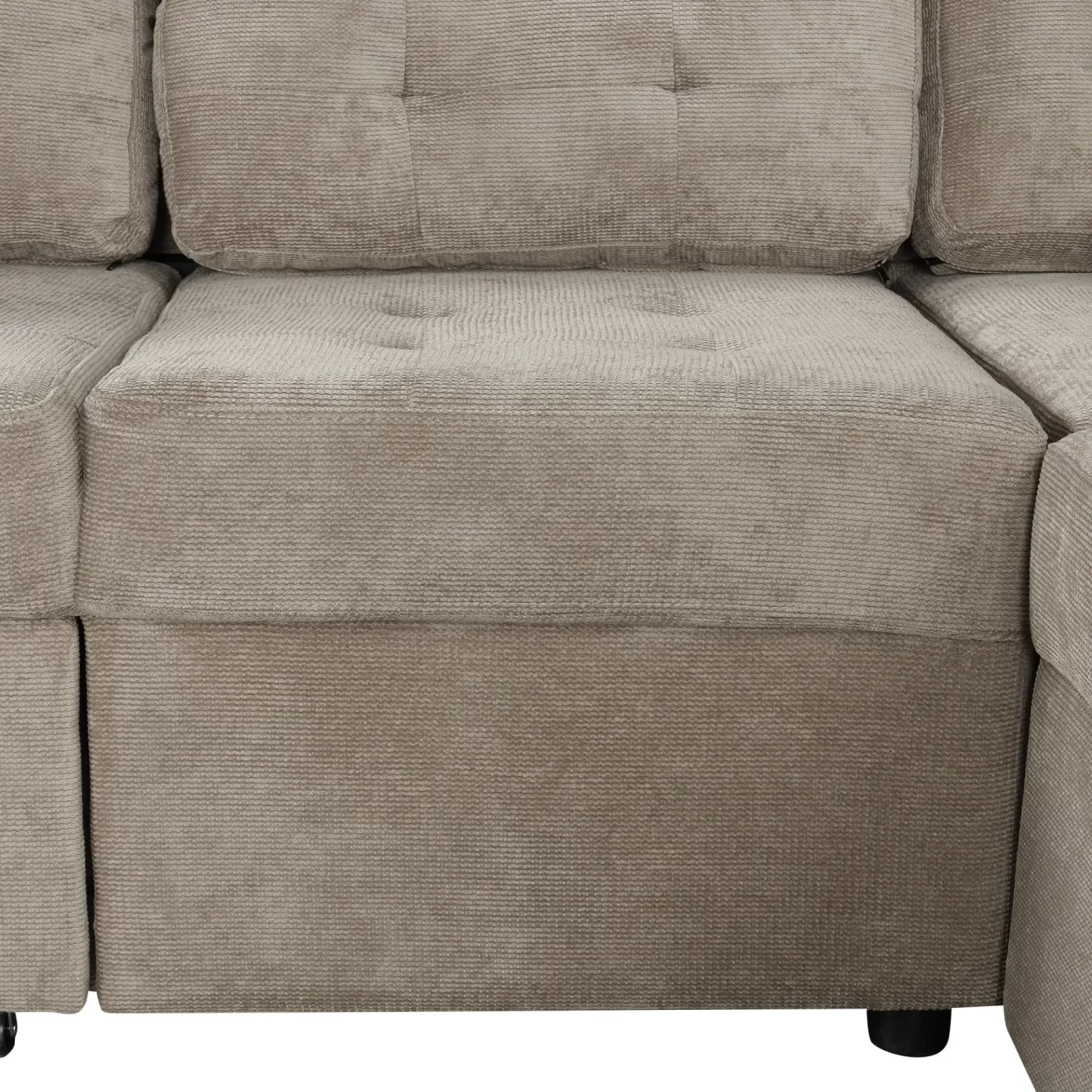 82.6" L-shape Sofa Bed Pull-out Sleeper Sofa with Wheels, USB Ports, Power Sockets for Living Room , Khaki