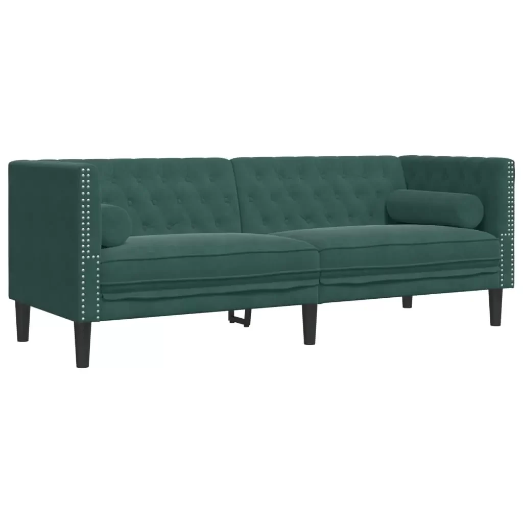vidaXL Chesterfield Sofa Set Dark green