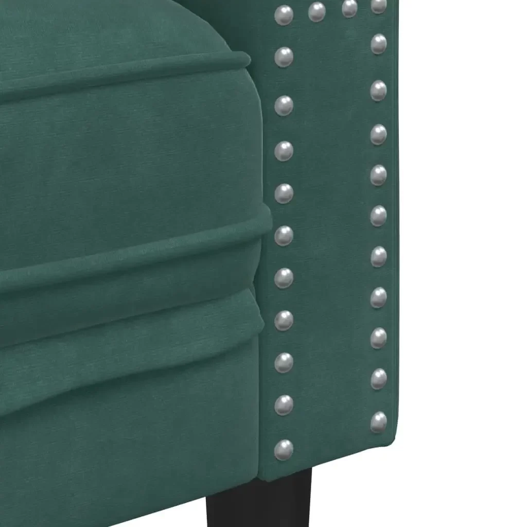 vidaXL Chesterfield Sofa Set Dark Green Velvet 3-Seater