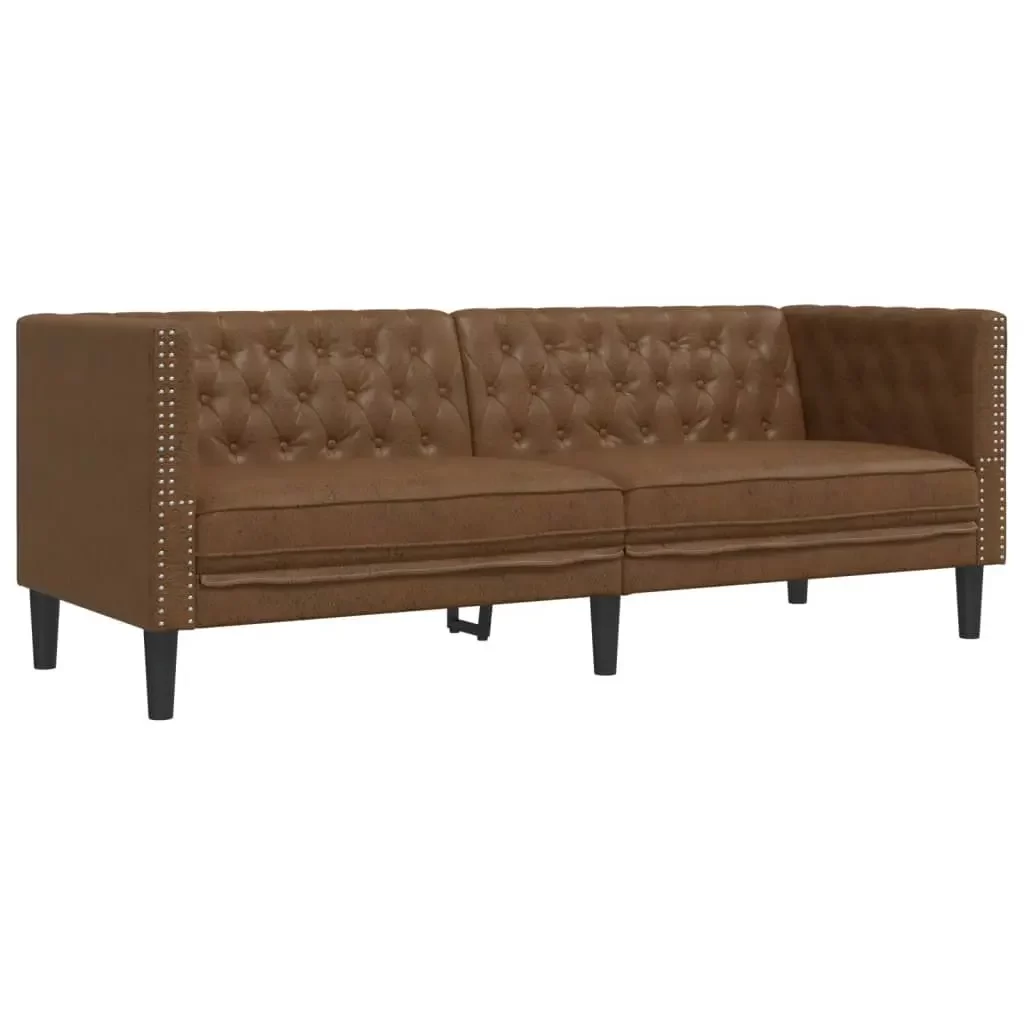 vidaXL Chesterfield Sofa Set Brown