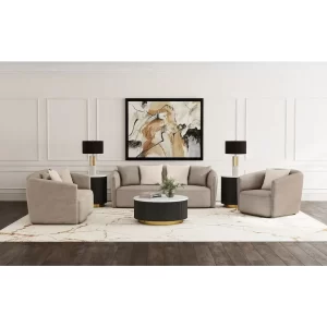 Townsend 3-piece Chenille Upholstered Sofa Set Latte