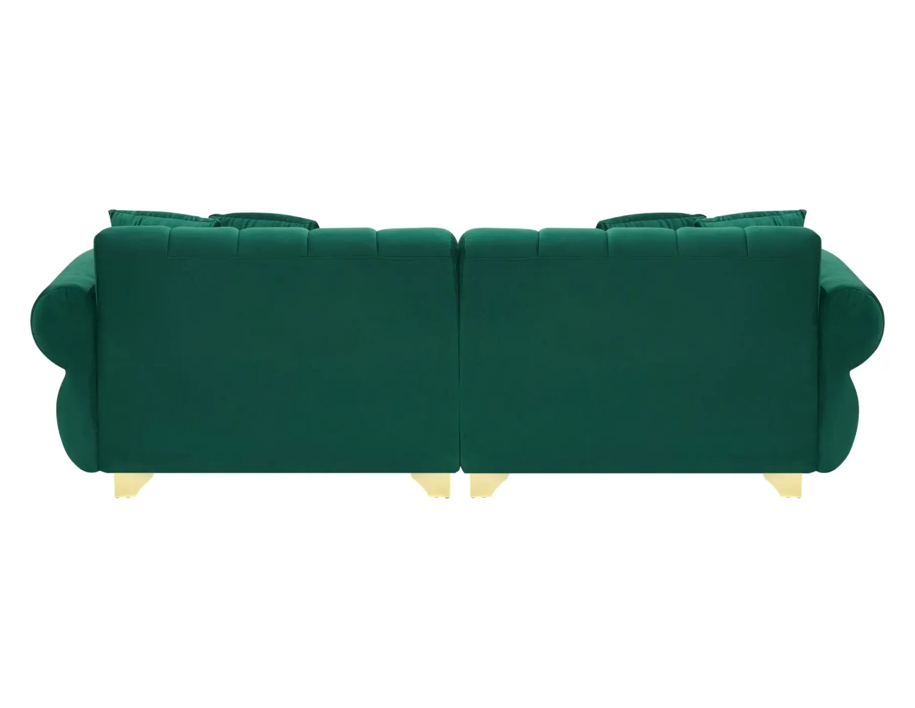 89-inch spring-wrapped cushions, 3 flannelette sofas, stylish metal feet and 4 throw pillows make for a modern living room bedroom