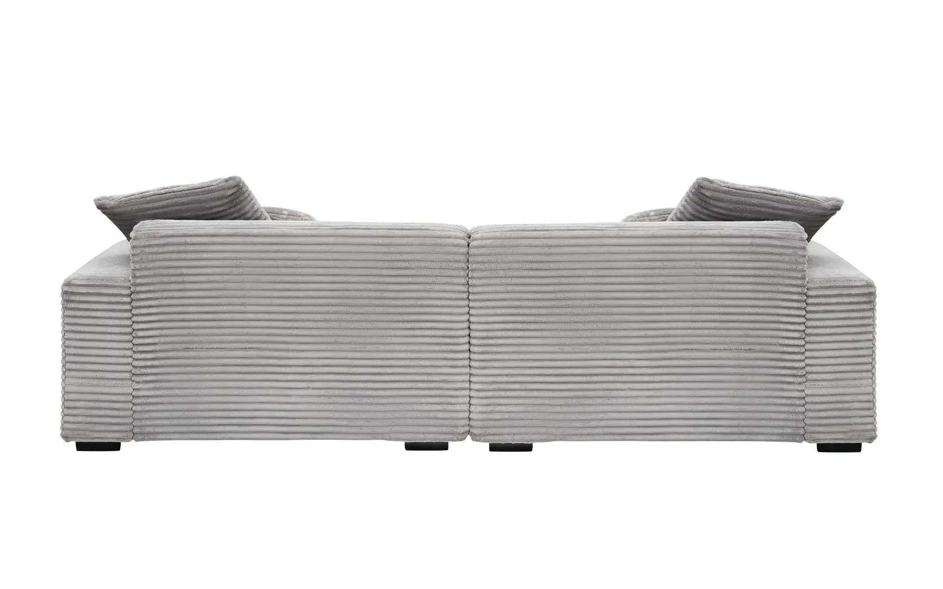 104.72-inch 4-seat large sofa with 4 throw pillows, living room sofa in comfortable corduroy grey fabric