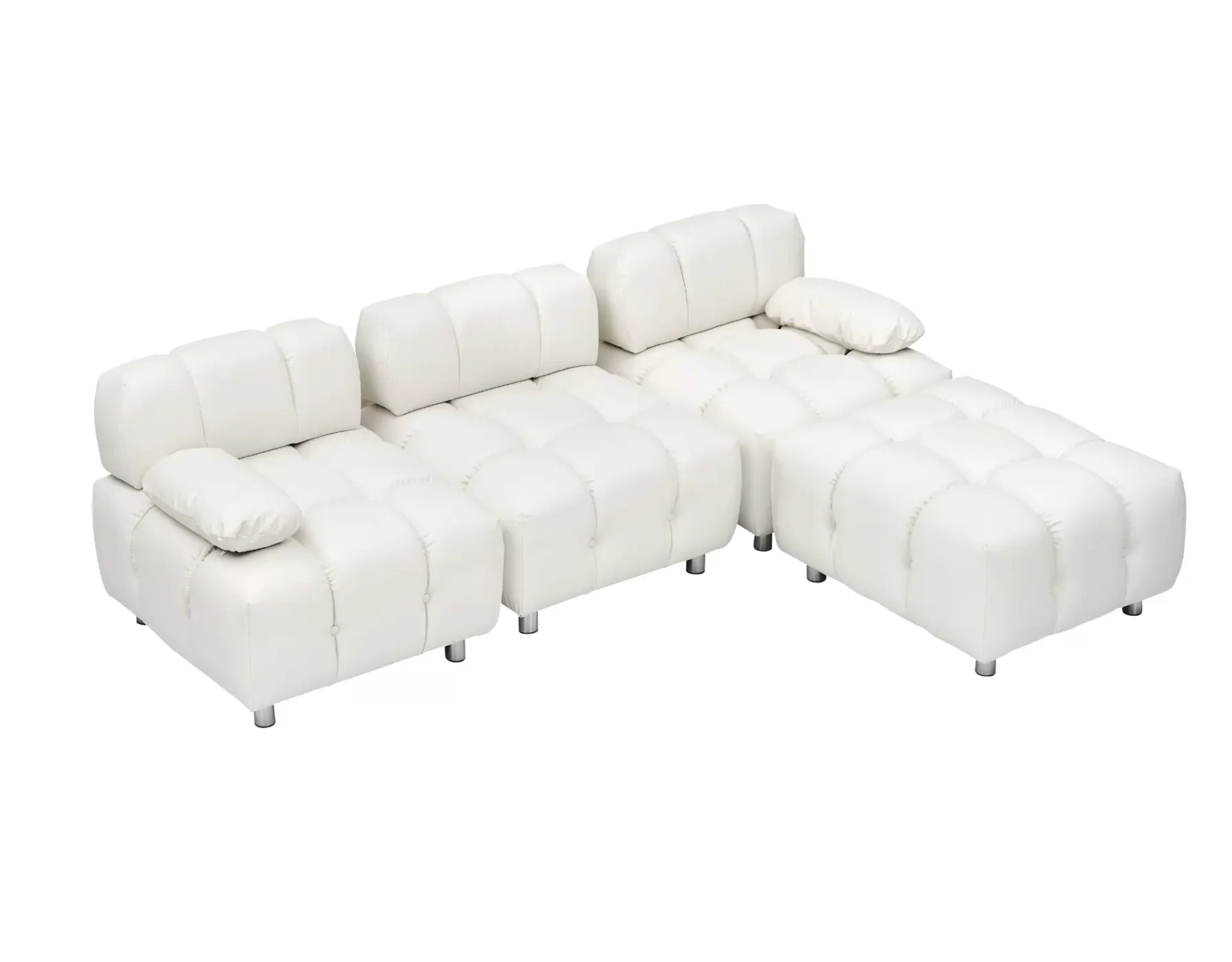 A 90.60-inch technology cloth beige sofa, waterproof, stain and cat scratch resistant, can comfortably sit in the apartment bedroom without taking up space.