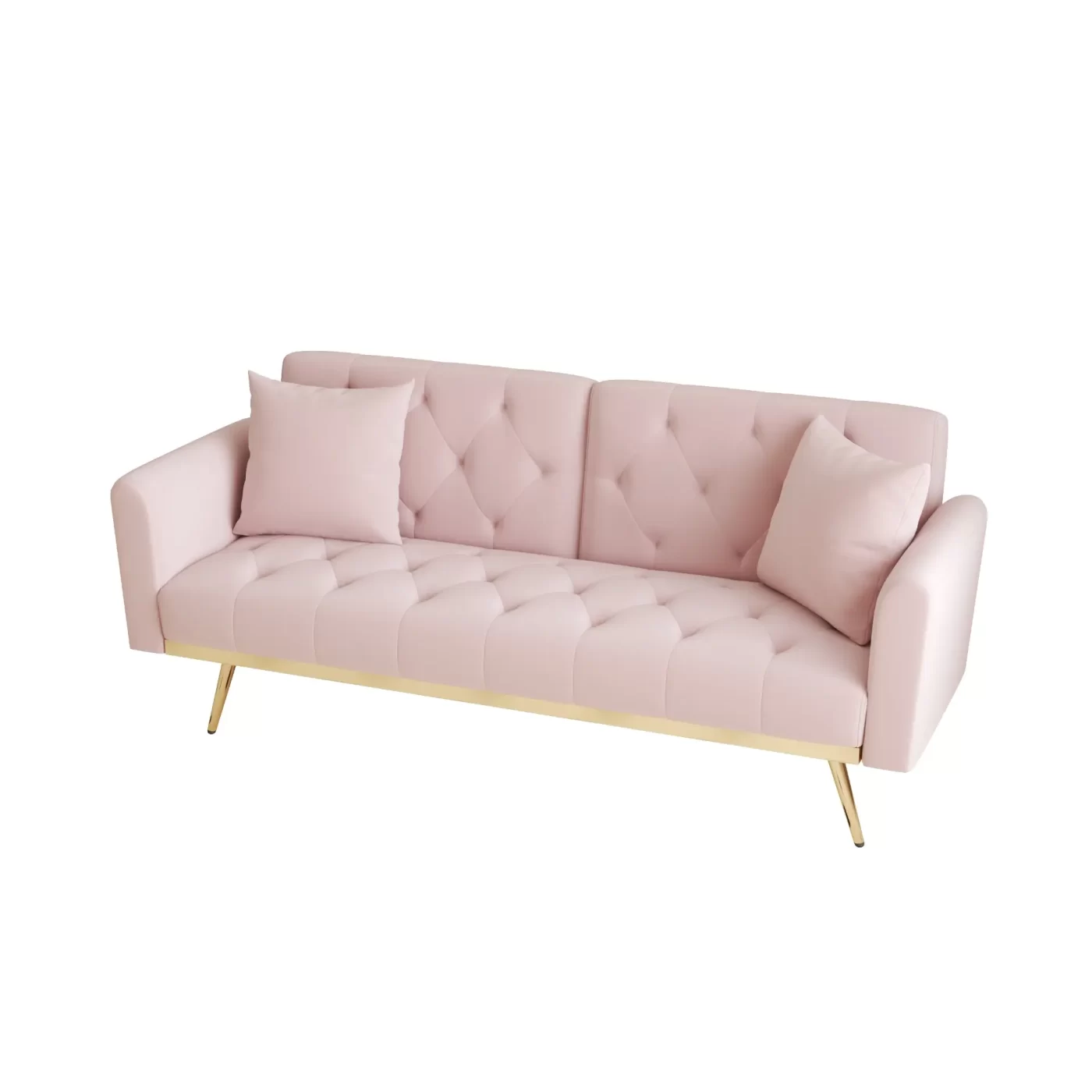 The 68.3 "pink velvet sofabed is beautiful and easy to assemble
