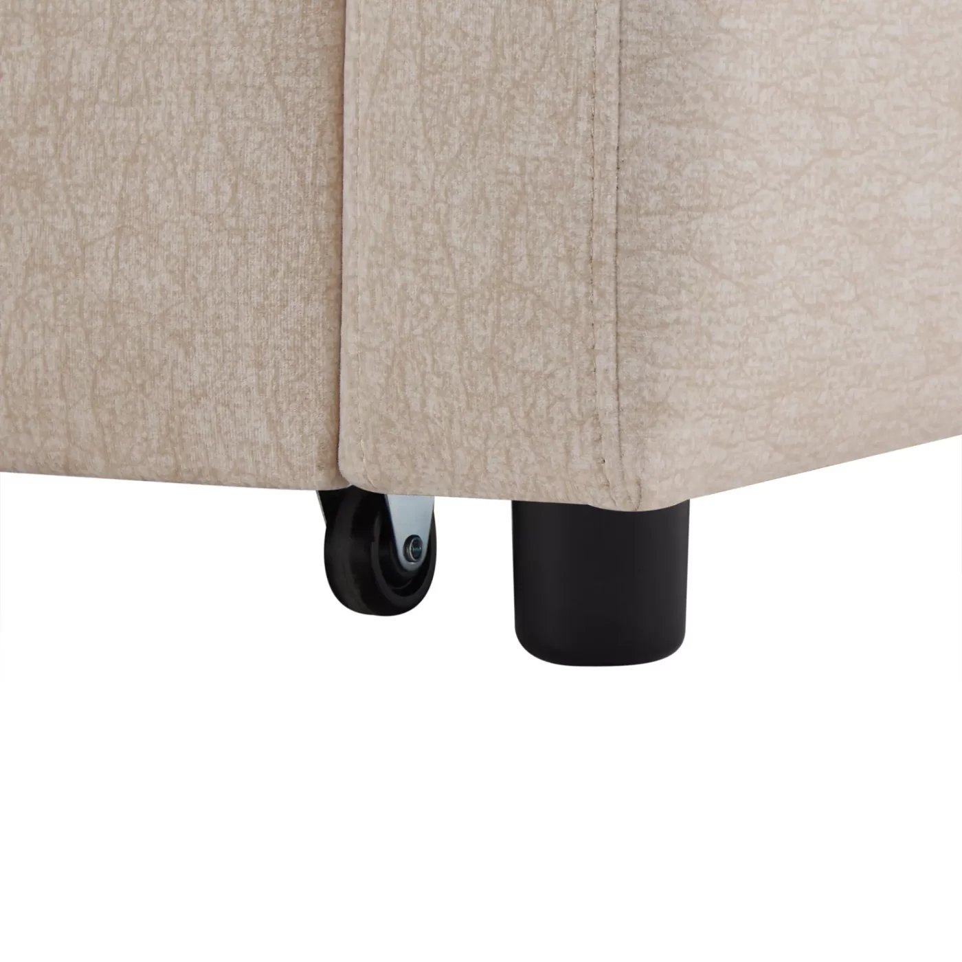 55.9" Convertible Sofa Bed Loveseat Sofa with Three USB Ports, Two Side Pockets, Two Cup Holders and 360Swivel Phone Holder for Living Room, Beige