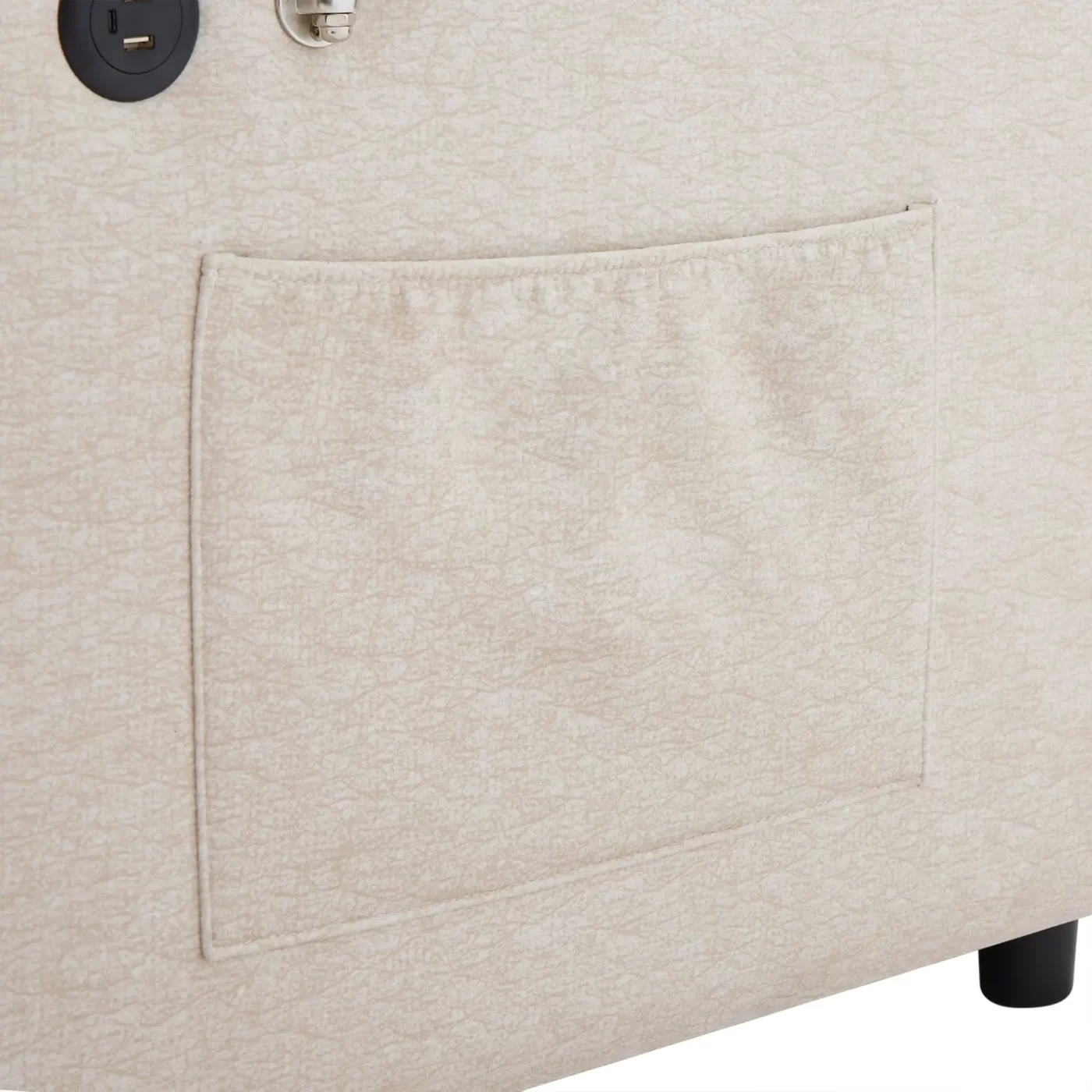 55.9" Convertible Sofa Bed Loveseat Sofa with Three USB Ports, Two Side Pockets, Two Cup Holders and 360Swivel Phone Holder for Living Room, Beige