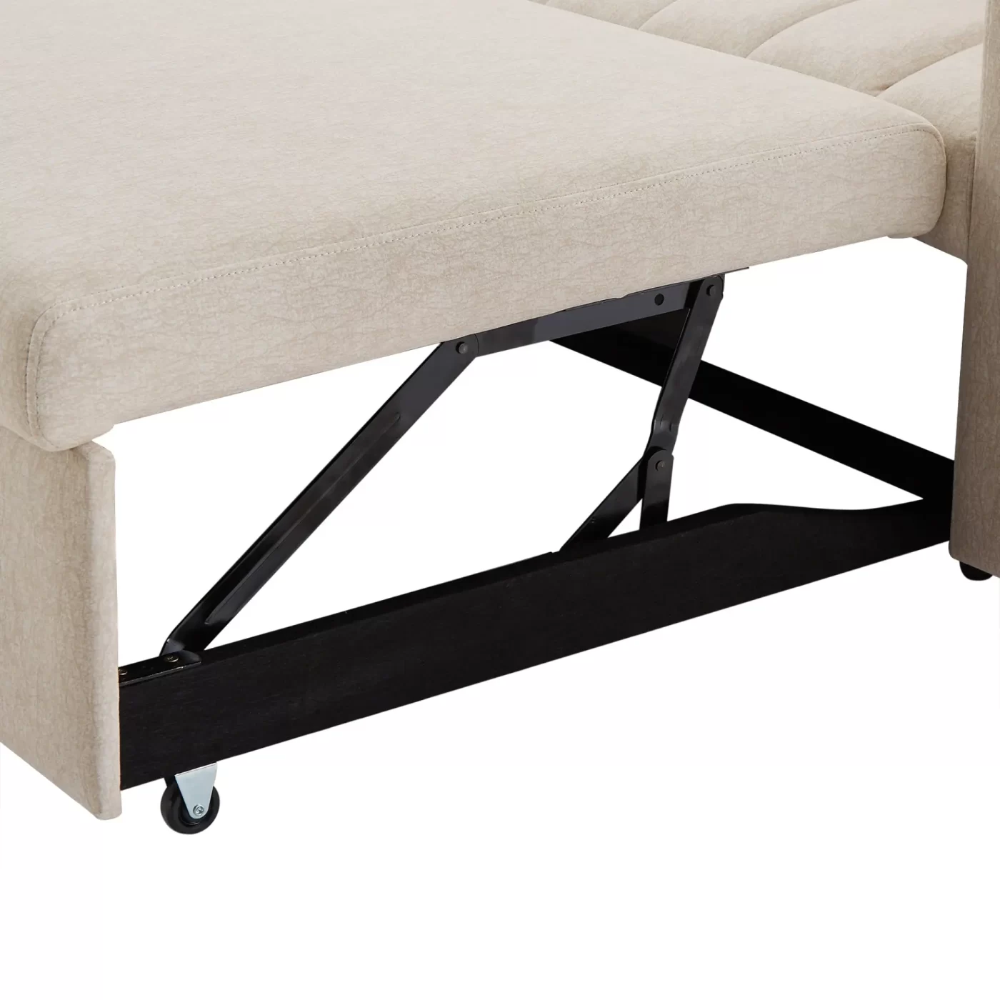 55.9" Convertible Sofa Bed Loveseat Sofa with Three USB Ports, Two Side Pockets, Two Cup Holders and 360Swivel Phone Holder for Living Room, Beige