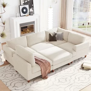 Modular Sectional Sofa with Ottoman L Shaped Corner Sectional for Living Room, Office, Spacious Space(old sku: WY000373AAA)