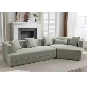 Modular sofa , modern minimalist style sofa, upholstered , free combination, round fiber fabric, anti-wrinkle fabric,Dimension extension,Green